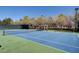 Well-maintained tennis court perfect for recreational play, with a clear blue sky backdrop at 729 Sir James Bridge Way, Las Vegas, NV 89145