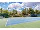 Community tennis court surrounded by lush landscaping and clear skies at 729 Sir James Bridge Way, Las Vegas, NV 89145