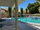 Inviting backyard pool and spa area, perfect for outdoor relaxation and entertainment at , Las Vegas, NV 89117