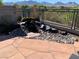 Custom stone waterfall on an elevated deck with mountain views at 10336 Birch Bluff Ln, Las Vegas, NV 89145