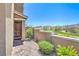 Home's entry featuring a brick walkway and private courtyard at 12536 Blissful Sky St, Las Vegas, NV 89138