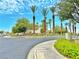 Neighborhood street view featuring desert landscaping, palm trees, and well-maintained sidewalks at 2451 Tour Edition Dr, Henderson, NV 89074