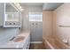 Vintage bathroom with ample counter space and retro pink fixtures at 2809 Mason Ave, Las Vegas, NV 89102
