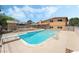 Sparkling pool features a diving board and ladder in the expansive backyard at 2809 Mason Ave, Las Vegas, NV 89102