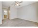 This bedroom is spacious and includes a ceiling fan at 3318 N Decatur Blvd # 1061, Las Vegas, NV 89130