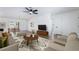 Bright living room featuring neutral furniture, wood flooring, and stylish decor accents for a modern feel at 4442 Bennett Dr, Las Vegas, NV 89121