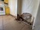 Damaged wall with rotted drywall and baseboards, exposed plumbing at 613 Buchanan Ave, Henderson, NV 89015