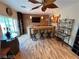 Stylish bar area with seating, custom lighting, and views to the outside at 8138 Yucca Springs Dr, Las Vegas, NV 89129
