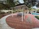 Outdoor entertaining area with gazebo, ping pong table, and brick pavers at 8138 Yucca Springs Dr, Las Vegas, NV 89129