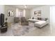 Stylishly decorated living room with a contemporary sofa, patterned rug and modern furnishings at 10742 Cowlite Ave, Las Vegas, NV 89166