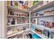 Spacious walk-in pantry with ample shelving for organized storage of food and household goods at 125 Mirage View Dr, Henderson, NV 89011