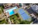 Bird's eye view of the community pool and tennis court; ideal for recreation at 1309 Dorothy Ave # 4, Las Vegas, NV 89119