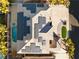 Aerial view showcasing the home's extensive solar panel system, private pool, and well-maintained landscaping at 1316 Eagle Meadow Ct, Las Vegas, NV 89123