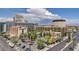 View of city buildings including the Gold Spike with mountains in the background at 150 N Las Vegas Blvd # 804, Las Vegas, NV 89101