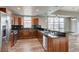 This kitchen boasts stainless steel appliances, granite countertops, wood cabinets, and large windows for lots of light at 150 N Las Vegas Blvd # 804, Las Vegas, NV 89101