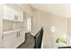 Hallway featuring modern cabinetry and a view to the outside at 1724 Navajo Lake Way, Las Vegas, NV 89128