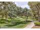 Beautiful green space with walking paths and mature trees, perfect for outdoor recreation at 1812 Relate Ct, Las Vegas, NV 89117