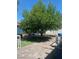 Backyard with mature trees providing plenty of shade, and brick patio at 1841 Skywood Way, Las Vegas, NV 89142