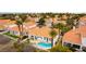 Aerial view of backyard featuring a pool, spa and covered patio area at 1933 Davina St, Henderson, NV 89074