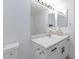 Bathroom with large mirror, white vanity and sink at 2300 E Silverado Ranch Blvd # 1165, Las Vegas, NV 89183
