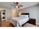 This bedroom features a stackable washer/dryer, and a dresser at 4860 Nara Vista Way # 204, Las Vegas, NV 89103