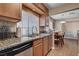 This kitchen features stainless steel sink and granite countertops at 4860 Nara Vista Way # 204, Las Vegas, NV 89103