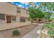 Attractive townhome exterior with a walkway and desert landscaping leading to a private entrance at 5029 Spencer St # D, Las Vegas, NV 89119
