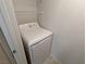 Laundry closet with dryer and shelves for storing laundry supplies at 555 E Silverado Ranch Blvd # 2147, Las Vegas, NV 89183