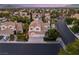Aerial view of the beautiful property with a well-maintained lawn and mature trees at 8100 Lake Hills Dr, Las Vegas, NV 89128
