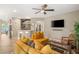 Comfortable living room with a bar, perfect for entertaining guests at 8100 Lake Hills Dr, Las Vegas, NV 89128