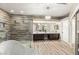 Beautiful main bathroom featuring a soaking tub, walk-in shower, and double vanity at 8100 Lake Hills Dr, Las Vegas, NV 89128