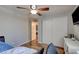 Bright bedroom with wood floors and a spacious closet offers ample storage at 982 Flapjack Dr, Henderson, NV 89014