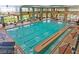 Large indoor swimming pool featuring marked lanes and ample natural light at 2158 Alyssa Jade Dr, Henderson, NV 89052