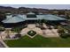 Stunning aerial view of the community clubhouse, showcasing the beautifully landscaped grounds at 2158 Indigo Creek Ave, Henderson, NV 89012