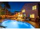 Outdoor oasis featuring a sparkling pool, string lights, and patio seating for relaxing evenings at 2232 Le Conte Ave, Henderson, NV 89074