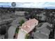 Aerial shot of a home with red roof tiles near the Las Vegas Strip, offering a unique and convenient location at 2679 Regency Cove Ct, Las Vegas, NV 89121