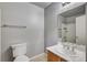 This bathroom features a single sink, toilet, and shower-tub combo at 2679 Regency Cove Ct, Las Vegas, NV 89121