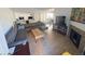 Spacious living room with comfortable seating, fireplace, and tile flooring at 2989 Bel Air Dr, Las Vegas, NV 89109