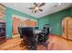 Game room featuring a poker table, hardwood floors, and a display case with glassware at 3955 W Jo Rae Ave, Las Vegas, NV 89141
