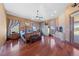 This main bedroom offers a fireplace and backyard access at 3955 W Jo Rae Ave, Las Vegas, NV 89141