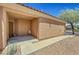 Covered patio and walkway on single story home with desert landscaping and a welcoming entrance at 4037 Vulcan St, Las Vegas, NV 89122