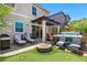 Inviting backyard features a patio, fire pit, putting green, and spa, perfect for outdoor relaxation and entertainment at 44 Moon Hill Dr, Henderson, NV 89011