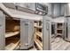 Kitchen featuring stainless appliances, gray cabinetry, white countertops, and pull out storage at 5018 S Rainbow Blvd # 202, Las Vegas, NV 89118