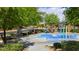 Community splash pad with colorful water features, benches, and lush greenery in a Gathering-friendly neighborhood at 6354 Point Isabel Way, Las Vegas, NV 89122
