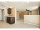 Kitchen area with an island and easy access to the living area and upstairs at 795 Kiska Ave, Las Vegas, NV 89123