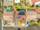 Aerial view of a lovely property featuring a lush backyard, solar panels, and neighboring homes at 8723 Melissa Meadows St, Las Vegas, NV 89131