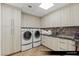 This laundry room features ample cabinet space, marble backsplash, and a convenient folding area at 9101 Alta Dr # 1604, Las Vegas, NV 89145