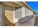 The entrance to this home features a secure screen door for added security and ventilation at 9398 Sailing Water Ave, Las Vegas, NV 89147