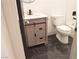 Well-appointed bathroom showcasing a vanity with marble floors, and classic design at 9604 Flying Eagle Ln, Las Vegas, NV 89123