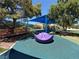 Community playground with various play structures, lush trees, and covered areas for outdoor fun at 9748 Derbyhill Cir, Las Vegas, NV 89117